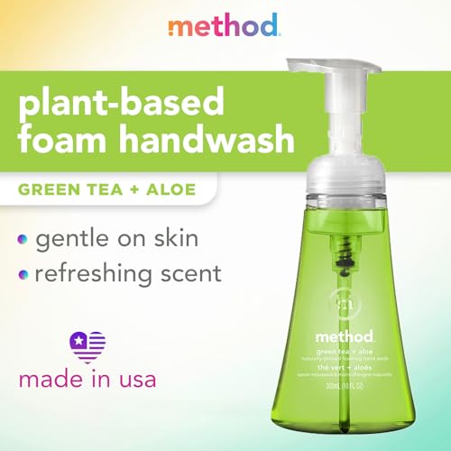 Method Foaming Hand Soap, Green Tea + Aloe, 10 Fl Oz (Pack of 1)