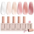 Beetles 6-Color Jelly Gel Nail Polish Set - Sheer Nude Shades