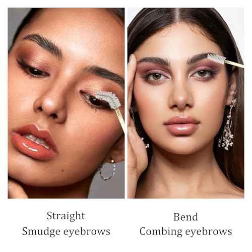 100 PCS Crystal Eyelash Mascara Wands Disposable Lash Brushes for Extensions Spoolie Brush Applicators Makeup Tool Kits (Gold handle)