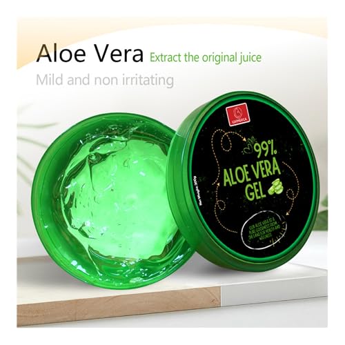 Aloe Vera Gel ? 99% Pure, Fast-Absorbing and No-Residue Moisturizer, Non-Sticky - Aloe Vera can be good for Sunburn, after tanning, Dry Skin, Body, face & hair Care ? 10.1 fl oz (300g).