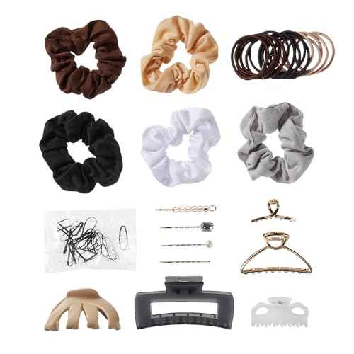 Scunci by Conair 82 Piece hair accessory kit - hair accessories for women - neutral colors- 3 stackable containers