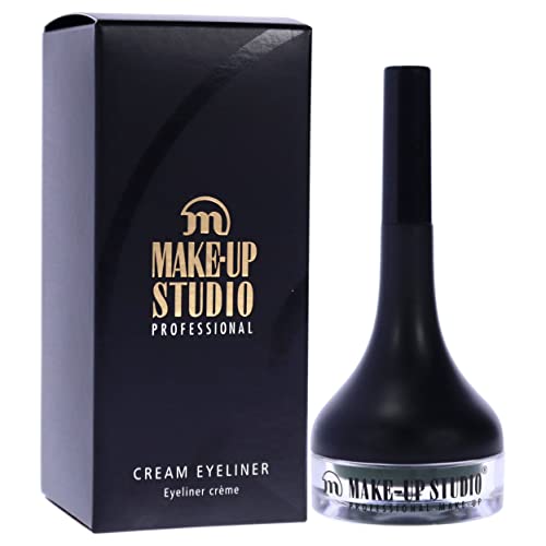 Make-Up Studio Professional Amsterdam Make-Up Cream Eyeliner With Brush - Beautiful Eyeliner With Integrated Brush - Ideal To Put A Tight Eyeliner - To Create A Perfect Smokey Eye - Green - 0.07 Oz