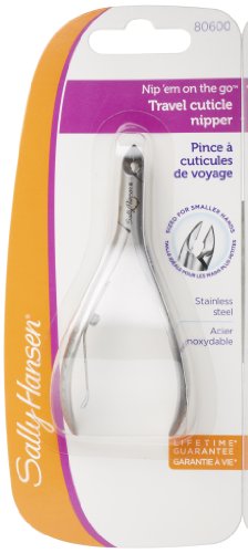 Sally Hansen Nip'em On The Go Classic Travel Nipper, Cuticle Clipper, Pack of 1,Cuticle Nipper, Nail Nipper, Nipper, Smaller Blade, Contoured Handle, Controlled Grip, Stainless Steel