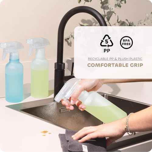 10 oz Spray Bottles, Mist/Stream Adjustable Small Spray Bottle for Hair Cleaning Plants Pet, BPA-free Plastic Water Empty Squirt Bottle with Measurements, 2 Pack