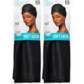 KISS COLORS & CARE Satin Scarf, Black | Soft Texture | Multi-Purpose | Prevents Hair Breakage