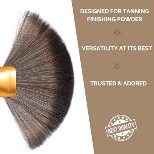 SunFX Finishing Powder Brush | Large Professional Fan Brush for Salon Use | Perfect For Spray Tan Powder | White