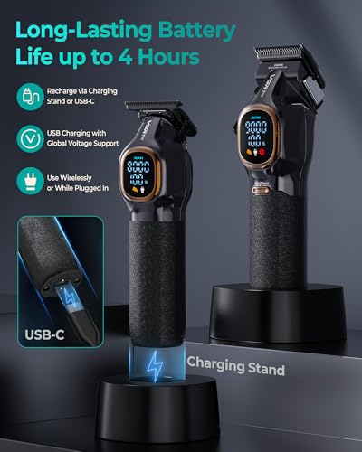 VGRPRO Professional Hair Clippers for Men - 9000RPM Cordless