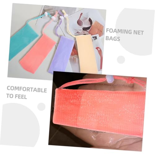 4-Piece Soap Bar Shower Mesh Bags with Lanyard