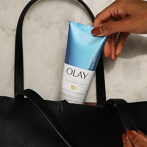 Olay Nourishing & Hydrating Hand and Body Lotion with Hyaluronic Acid, 6 fl oz tube (Pack of 3)