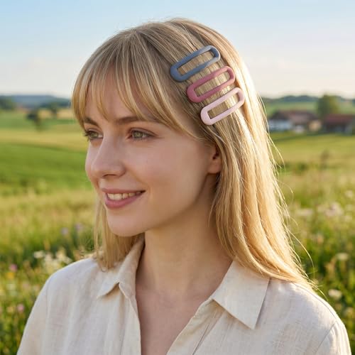 Metal Snap Hair Clips for Fine Hair, 12pc Set, 6 Colors