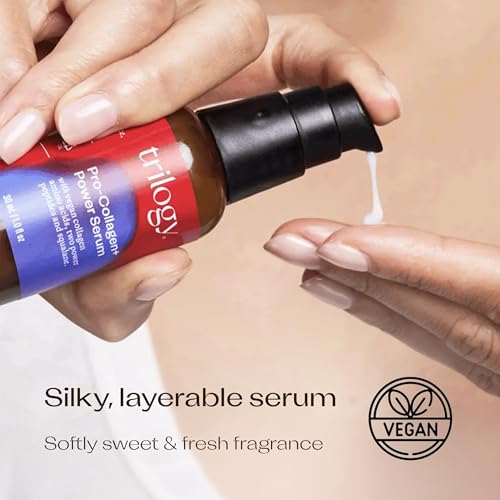 Trilogy Pro Collagen+ Power Serum, Firming and Renewing Essence with Vegan Collagen Amino Acids, Hyaluronic Acid and Squalane, 1.0 fl oz