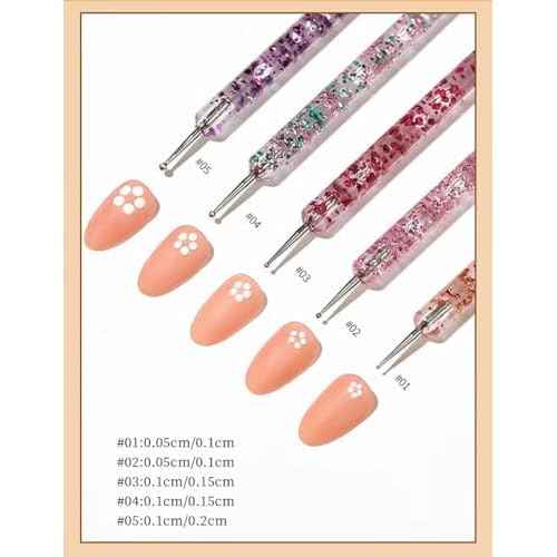 Nail Art Brushes Set, 20pcs Nail Design Painting Brushes, Professional Nail Art Design Brushes, Nail Fine Liner Brushes, Pink