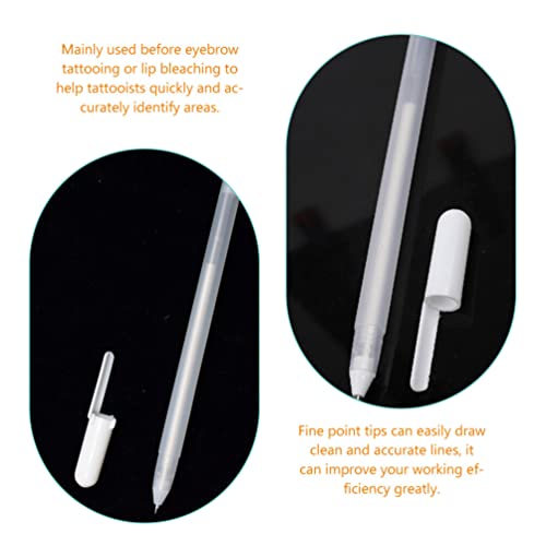 minkissy 6Pcs Eyebrow Mapping Pencil - White Eyebrow Pen White Microblading Markers for Skin Makeup Position Mapping Mark Tools Brow ()