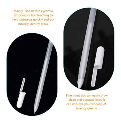 minkissy 6Pcs Eyebrow Mapping Pencil - White Eyebrow Pen White Microblading Markers for Skin Makeup Position Mapping Mark Tools Brow ()