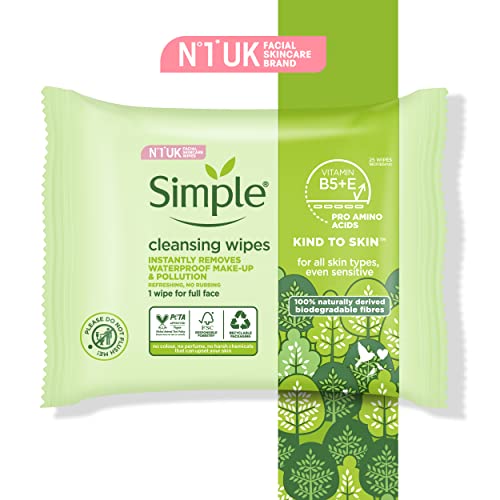 Kind to Skin Cleansing Face Wipes UK's #1 facial skin care brand* for sensitive skin 6x 25 pack