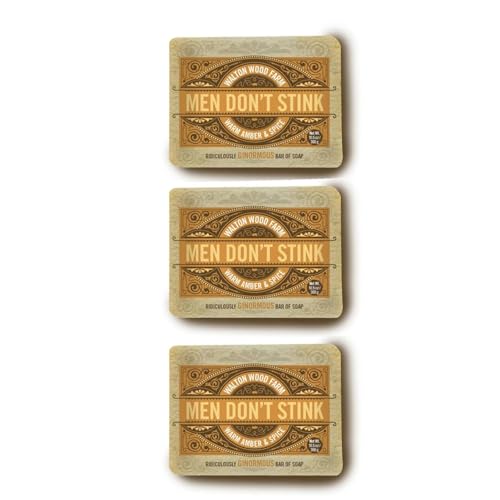 Walton Wood Farm, 10.5 oz Soap: (Men Don't Stink: Warm Amber & Spice, 3 Pack)