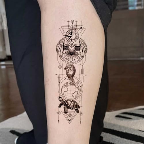 Temporary Tattoos Animal Viking tribal tattoo Totem sticker,16 Sheets Waterproof Long Lasting Fake tattoo for Men Arm Q781