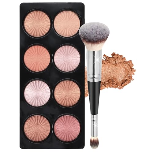 Professional Makeup Cream Contour Palette, Joyeee 8 Colours Concearler Full Coverage & Makeup Brush Set Contour Concearler Palette Contouring Face Make Up Gift for Women Girls