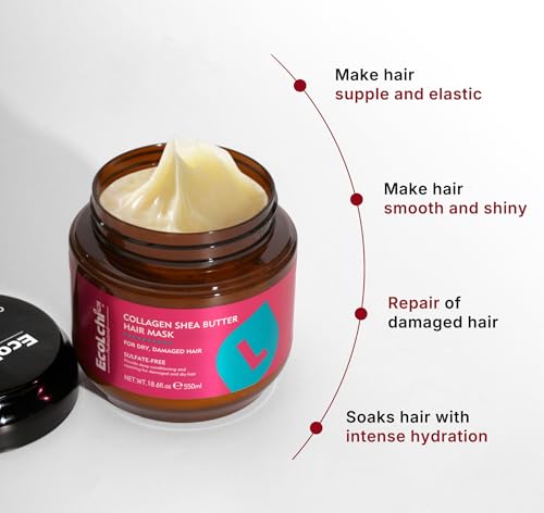 ECOLCHIPRO Collagen Shea Butter Hair Mask 18.6 oz - Deep Repair