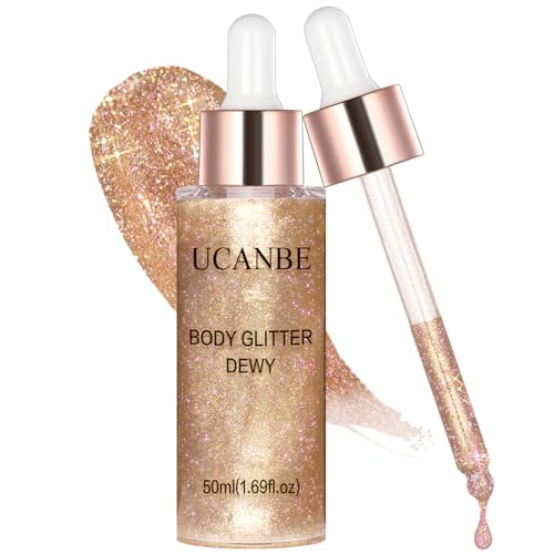 Liquid Glitter Highlighter Glow Drops Rose Gold