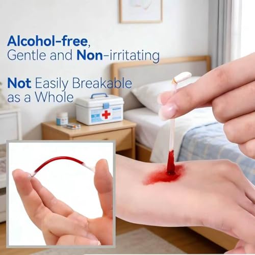 Glirops 200 Count Povidone Iodine Swabsticks – Snap-to-Activate 10% Iodine Wound/Nasal Care, Individually Wrapped in Reusable Case