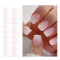 Oauee Alba White Pink Ombre Semi Cured Gel Nail Strips UV Light Required Salon Quality