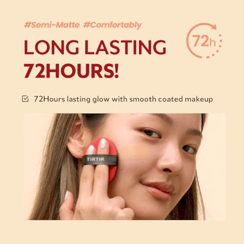 TIRTIR Mask Fit Red Cushion Foundation | Japan's No.1 Choice for Glass skin, Long-Lasting, Lightweight, Buildable Coverage, Semi-Matte (29C Taupe Beige, 0.63 Fl Oz (Pack of 1))