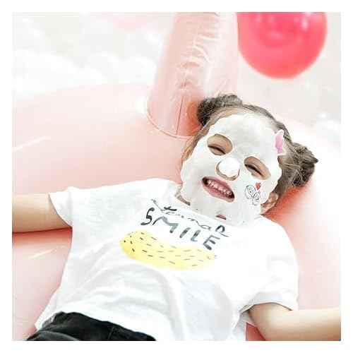 Puttisu Real Fruit Facial Mask Sheet for Kids, Children - Made with 100% Cotton, Moisturize, Sooths and Hydrates Skin (Aloe - Pack of 7)