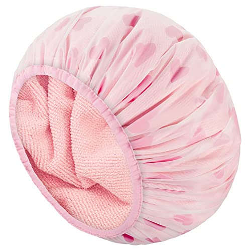 Auban Shower Cap for Women, Waterproof Terry Cloth Lined