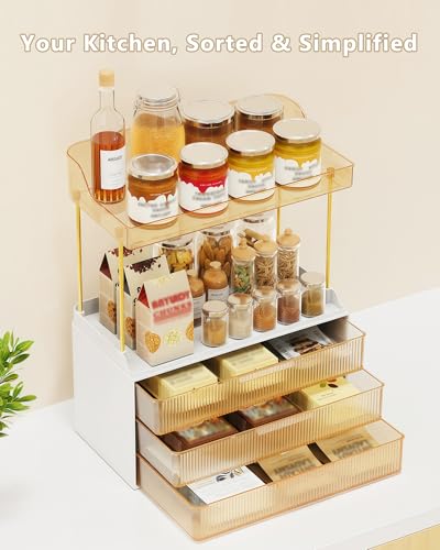 Anylady Makeup Organizer 5-Tier Drawer Storage Gold