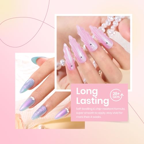 Beetles Pearl Gel Nail Polish Set – 3 Vivid Swirl Colors, Long-Lasting UV/LED Finish