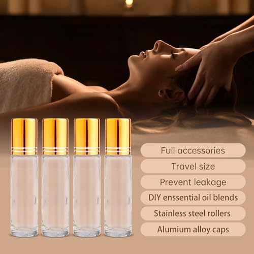 inice 10ml Essential Oil Roller Bottles, Stainless Steel Ball