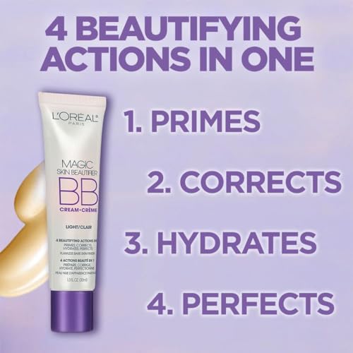 L'Oréal Paris Makeup Magic Skin Beautifier BB Cream Tinted Moisturizer, Anti-Redness, 1 fl oz, 1 Count