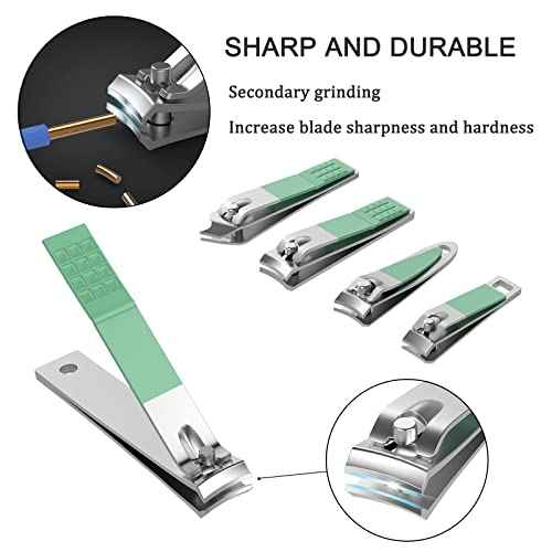 Manicure Set Personal Care, Nail Clipper Kit, Professional Nail Clipper Pedicure Set, Nail Tools with Luxurious Travel Case, Gifts for Men Women Family Friend, 31 Pieces (Green)