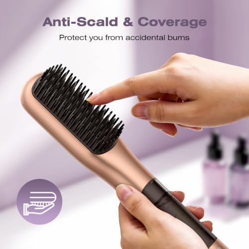 Steam Hair Straightener Brush with Ionic Technology
