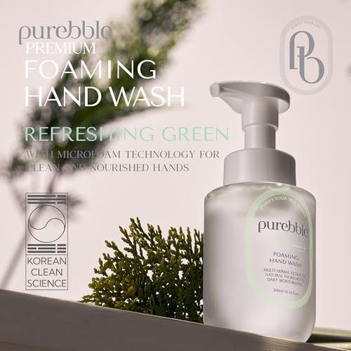 Refreshing Green Foaming Hand Wash with Hyaluronic Acid, Earthy Scent | Hydrating | Kitchen and Bathroom |Botanical Ingredients | Cruelty Free Sulfate Free | 10.14 fl oz