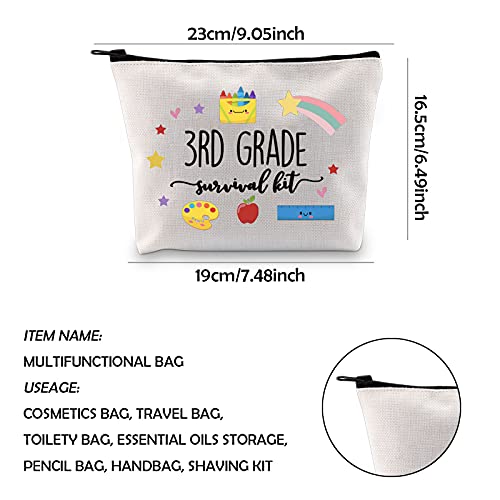 WCGXKO 3rd Grade Teacher Gift Back To School Gift 3rd Grade Survival Kit Zipper Pouch Makeup Bag (survival kit 3rd Grade)