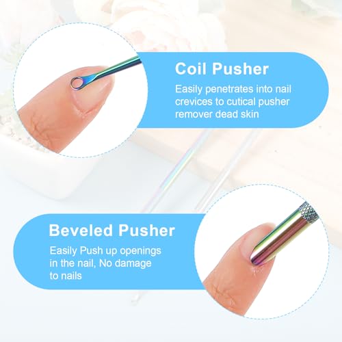 Dual-Ended Stainless Steel Cuticle Pusher & Nail Cleaner - 2 Pack