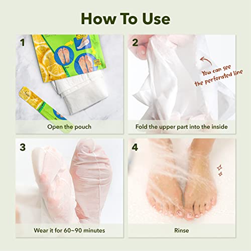 Purederm Exfoliating Foot Peeling Mask for Dry Cracked Feet - 3 Pairs
