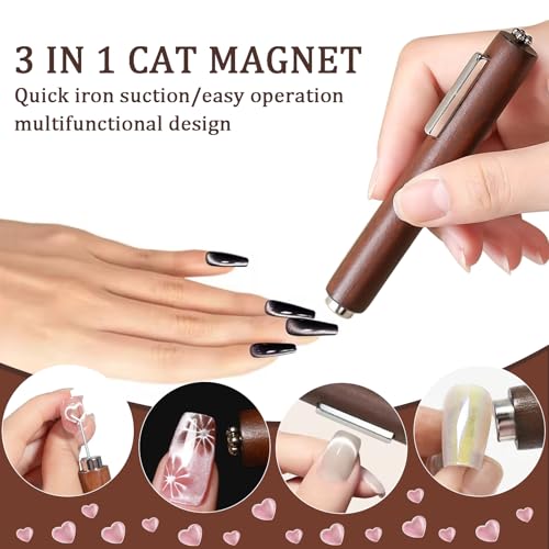 WOKOTO KIT1 Heart & Rabbit Magnet for Nails - 2 PCS Cat Eye Magnetic Nail Art