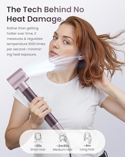MESCOMB 5-in-1 Dual Voltage Hair Dryer Brush with Auto-Wrap Curlers