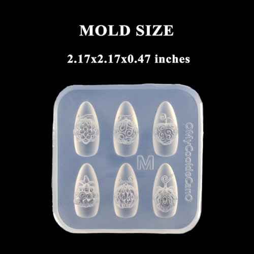 3D Flowers Nail Mold Devil Fruit Carving Template Silicone Nail Tools for Resin Charms Manicure DIY Supplies