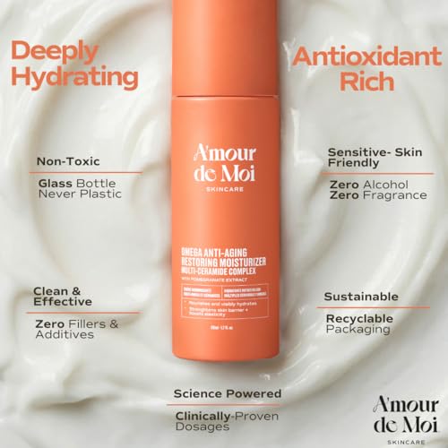 Omega Multi-Ceramide Face Moisturizer ? Lightweight, Hydrating Barrier Repair Moisturizer & Ceramide Moisturizer Cream with Omegas 5-6-9, Pomegranate & Vitamin E for Sensitive & Acne-Prone Skin, 1.7oz