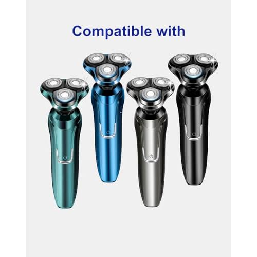 Handsome Face Replacement Blades for Handsomeface Replacement Head Electric Razor for Men Rotary Shaver, 3 Pack Replacement Heads, 2 Cleaning Brush