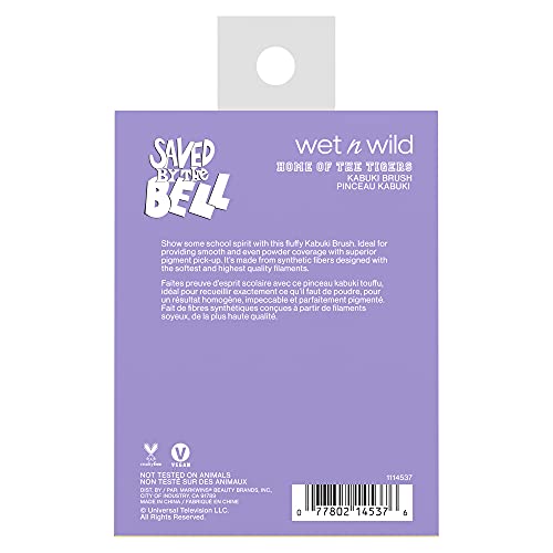 wet n wild The Bell Home of the Tigers Kabuki Brush, Round Top Kabuki Blending Brush for Liquid, Powder, Cream Foundation, (1114537)