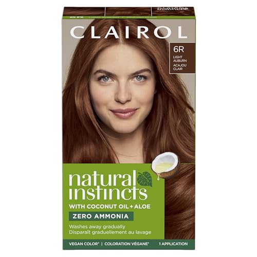 Clairol Natural Instincts Demi-Permanent Hair Dye, 6R Light Auburn Hair Color, Pack of 1