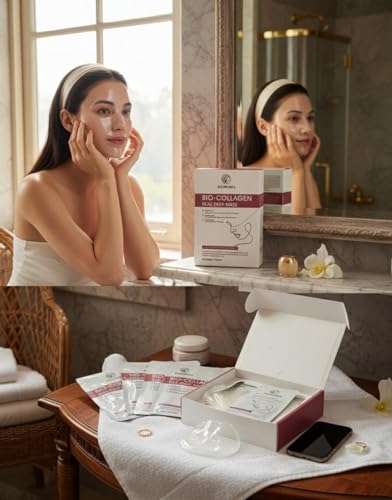 BIOROMA Collagen Face Mask Pack - Hydrating, Firming & Pore-Minimizing Hydrogel Masks 34ML x 4