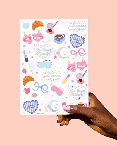 xo, Fetti Sleepover Temporary Tattoos - 72 Iridescent Foil