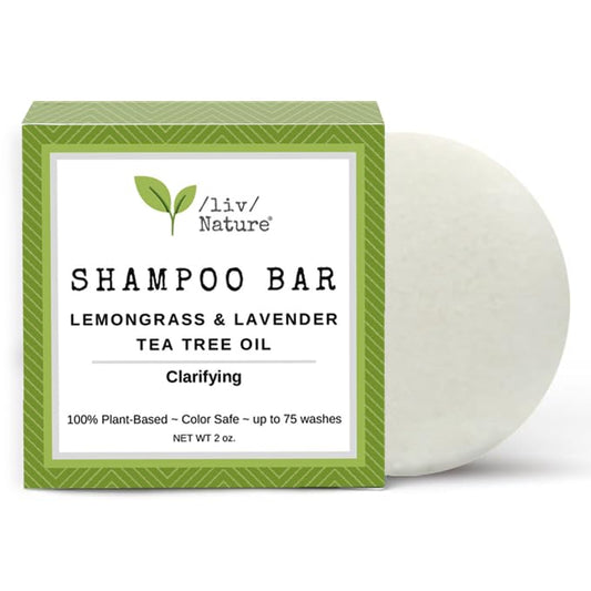 /liv/ Nature Bar Shampoo | Tea Tree Clarifying Shampoo | Supports Healthy Hair Growth | Phthalate Free Shampoo | Travel Essential | Made in USA 1-pk