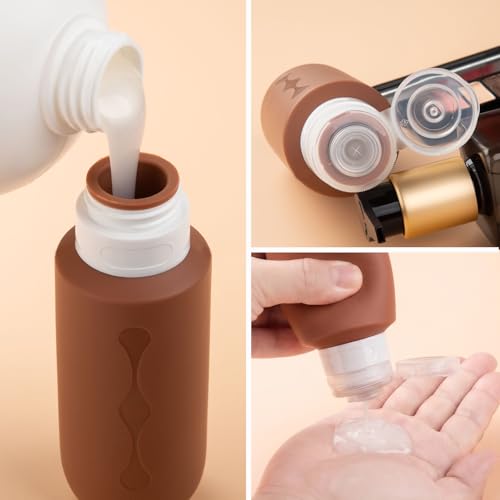 Gemice 6oz Leak-Proof Travel Bottles with Clear Bag - BPA Free